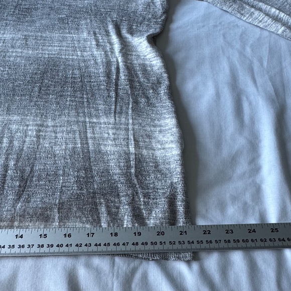 Womens Lightweight Pullover Knit V-Neck Hoodie Marled Gray Size XL Grunge School - Picture 12 of 13